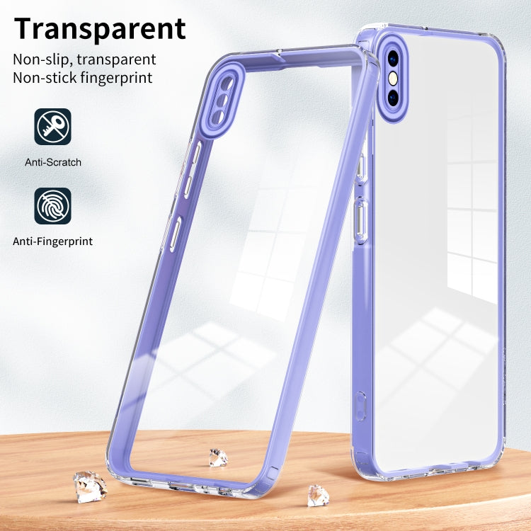 For iPhone X / XS 3 in 1 Clear TPU Color PC Frame Phone Case