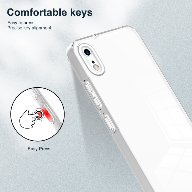 For iPhone XR 3 in 1 Clear TPU Color PC Frame Phone Case