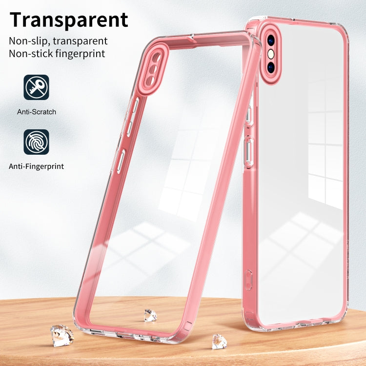 For iPhone XR 3 in 1 Clear TPU Color PC Frame Phone Case