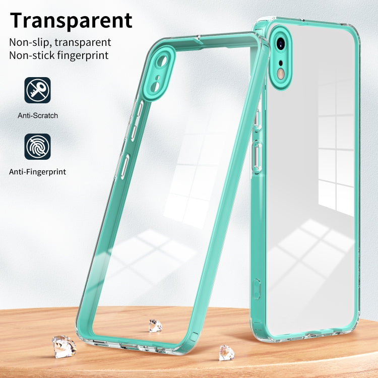 For iPhone XR 3 in 1 Clear TPU Color PC Frame Phone Case