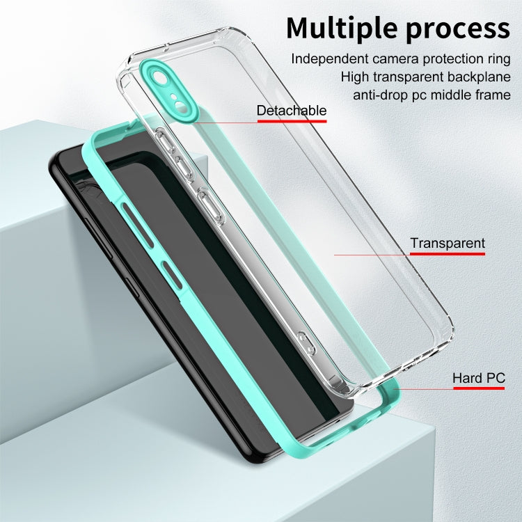 For iPhone XR 3 in 1 Clear TPU Color PC Frame Phone Case