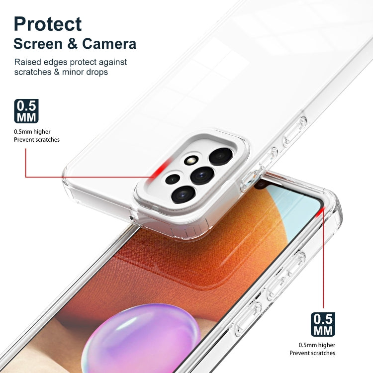 For Samsung Galaxy A52 5G / 4G 3 in 1 Clear TPU Color PC Frame Phone Case