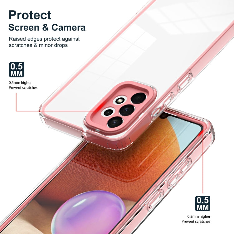 For Samsung Galaxy A52 5G / 4G 3 in 1 Clear TPU Color PC Frame Phone Case