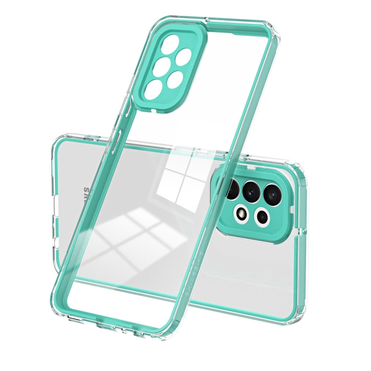 For Samsung Galaxy A52 5G / 4G 3 in 1 Clear TPU Color PC Frame Phone Case