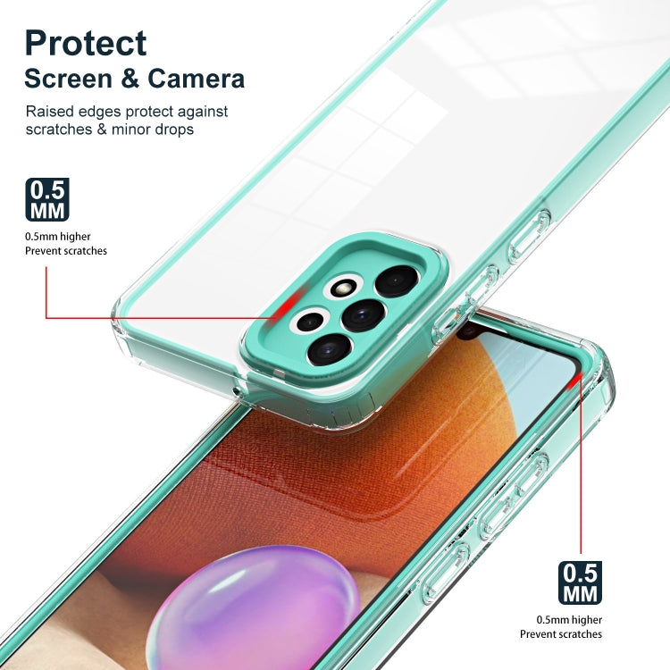 For Samsung Galaxy A52 5G / 4G 3 in 1 Clear TPU Color PC Frame Phone Case