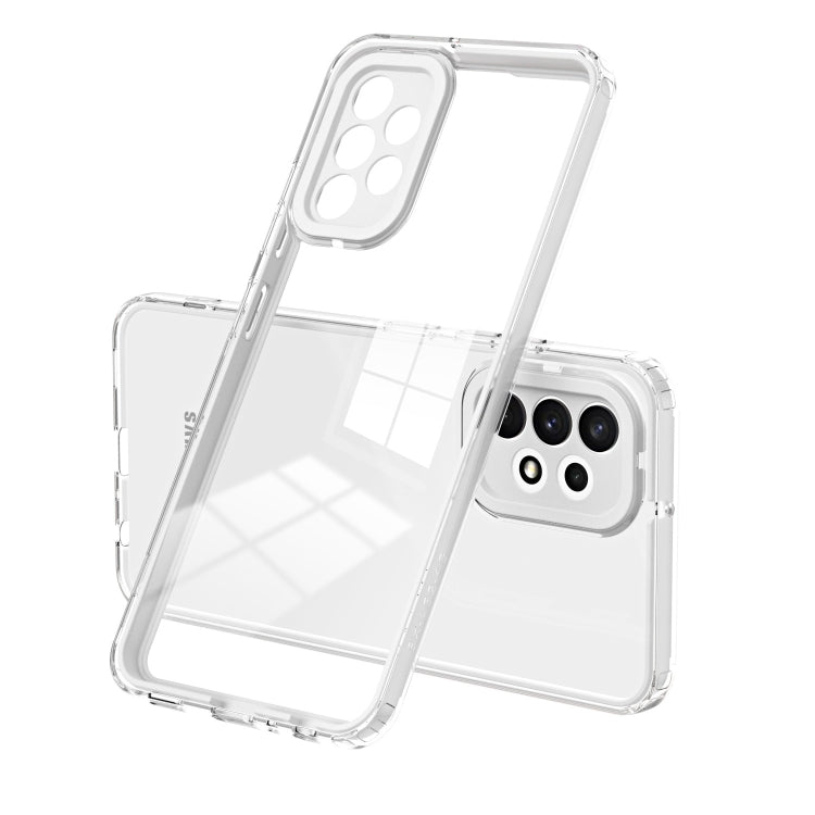 For Samsung Galaxy A53 5G 3 in 1 Clear TPU Color PC Frame Phone Case