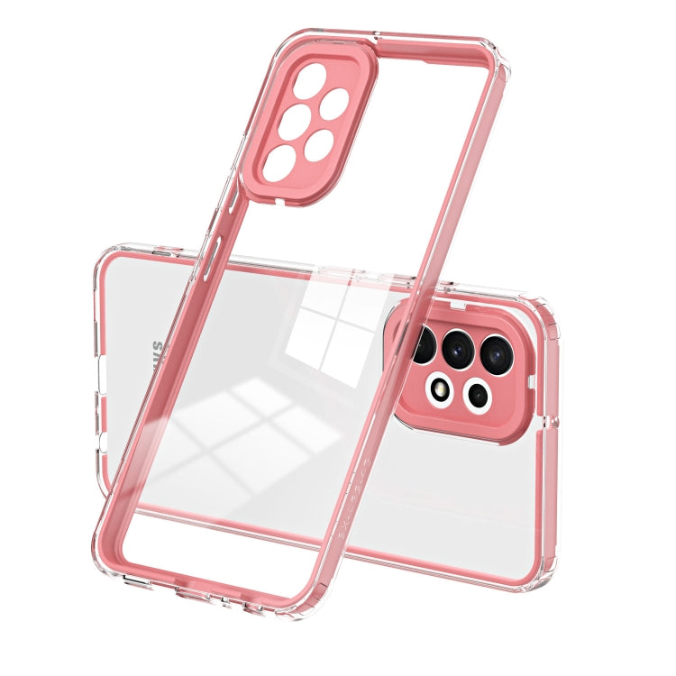 For Samsung Galaxy A53 5G 3 in 1 Clear TPU Color PC Frame Phone Case
