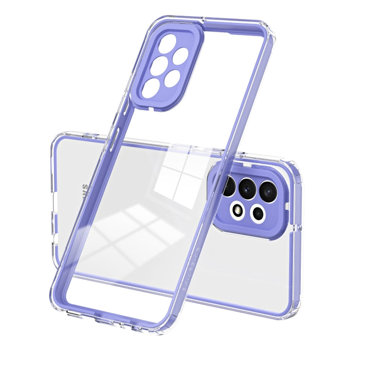 For Samsung Galaxy A53 5G 3 in 1 Clear TPU Color PC Frame Phone Case