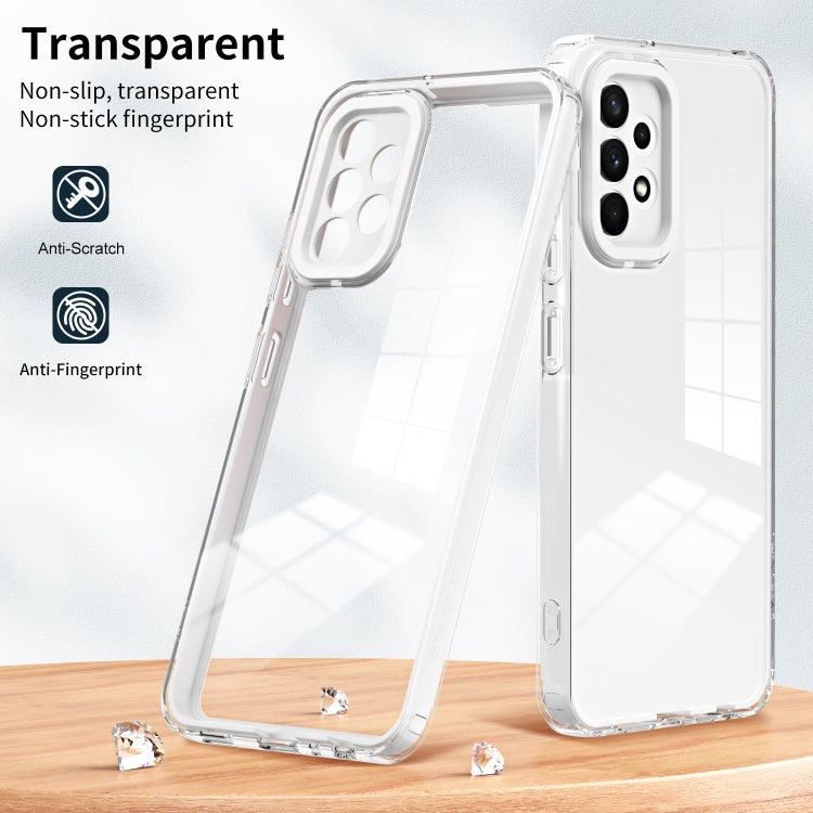 For Samsung Galaxy A73 5G 3 in 1 Clear TPU Color PC Frame Phone Case