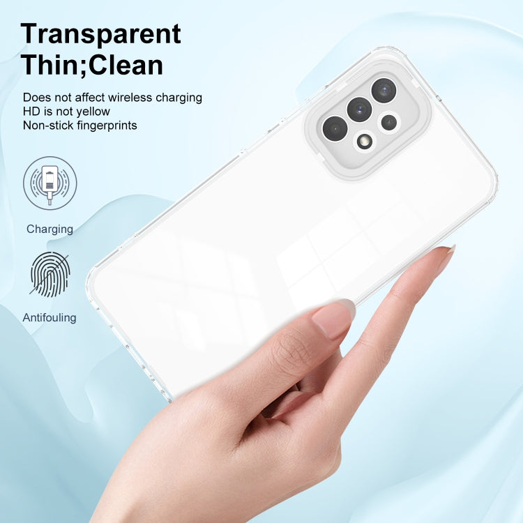 For Samsung Galaxy A73 5G 3 in 1 Clear TPU Color PC Frame Phone Case