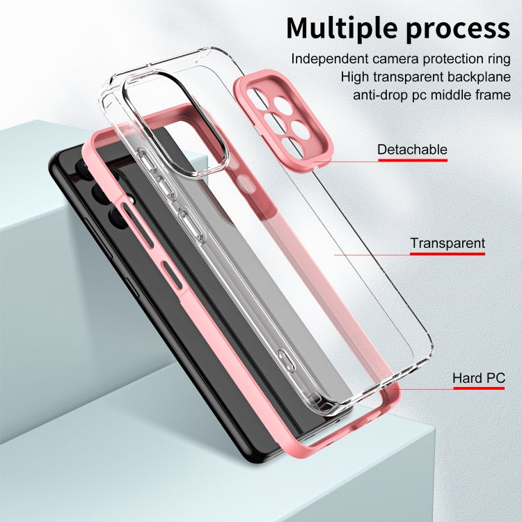 For Samsung Galaxy A73 5G 3 in 1 Clear TPU Color PC Frame Phone Case