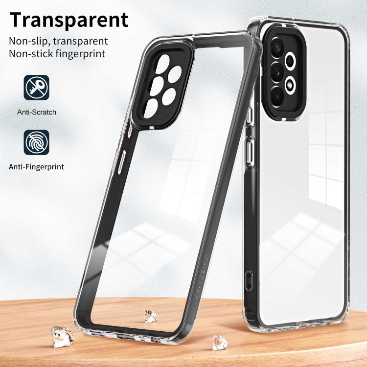 For Samsung Galaxy A73 5G 3 in 1 Clear TPU Color PC Frame Phone Case