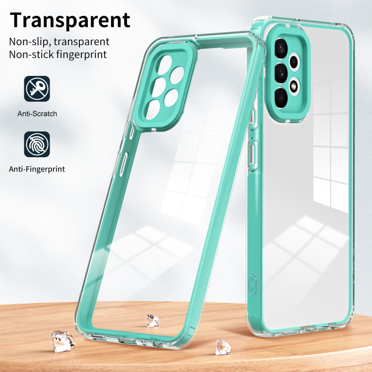 For Samsung Galaxy A73 5G 3 in 1 Clear TPU Color PC Frame Phone Case