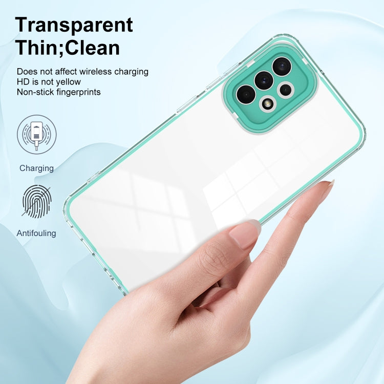 For Samsung Galaxy A73 5G 3 in 1 Clear TPU Color PC Frame Phone Case