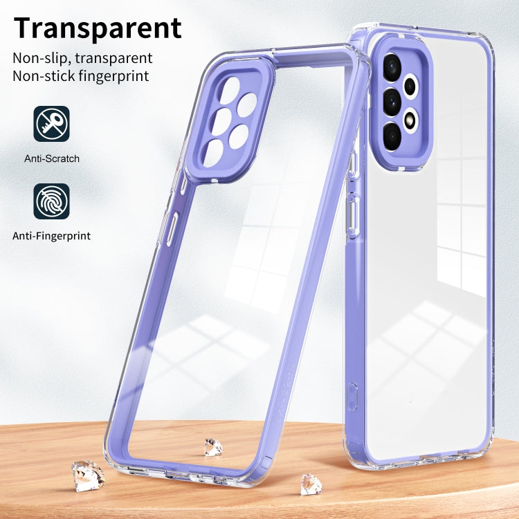 For Samsung Galaxy A73 5G 3 in 1 Clear TPU Color PC Frame Phone Case