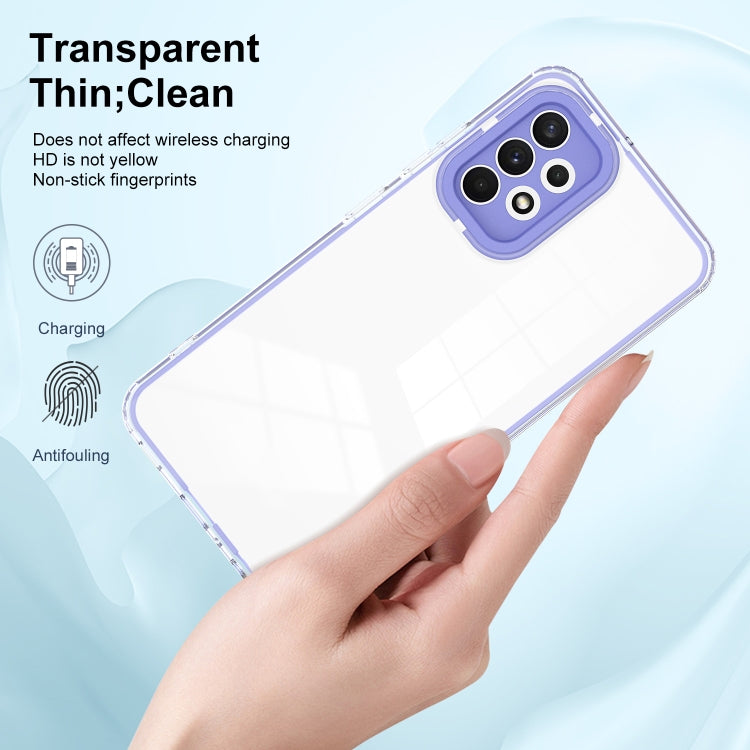 For Samsung Galaxy A73 5G 3 in 1 Clear TPU Color PC Frame Phone Case