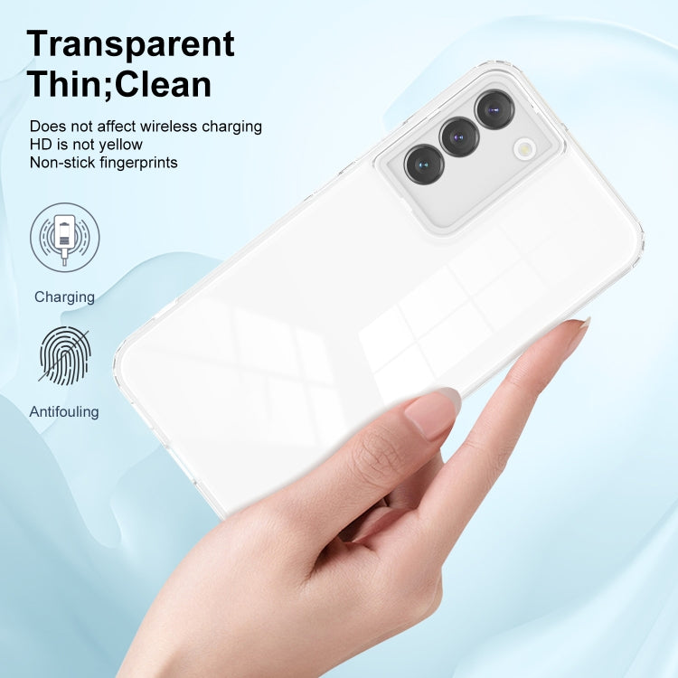For Samsung Galaxy S22 5G 3 in 1 Clear TPU Color PC Frame Phone Case
