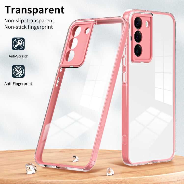For Samsung Galaxy S22 5G 3 in 1 Clear TPU Color PC Frame Phone Case