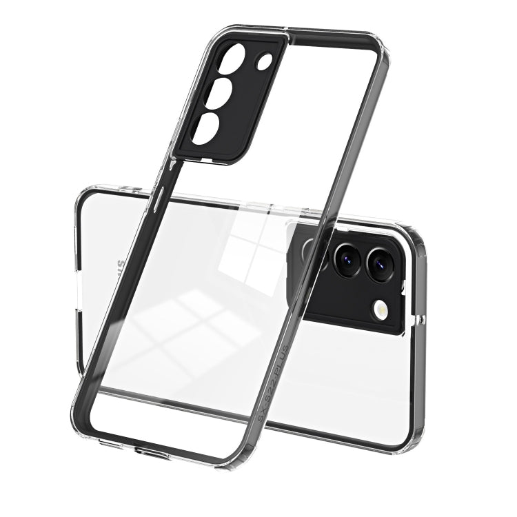 For Samsung Galaxy S22 5G 3 in 1 Clear TPU Color PC Frame Phone Case