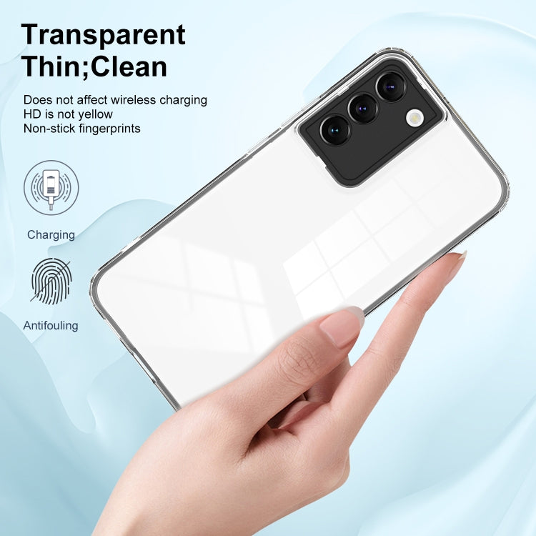 For Samsung Galaxy S22 5G 3 in 1 Clear TPU Color PC Frame Phone Case