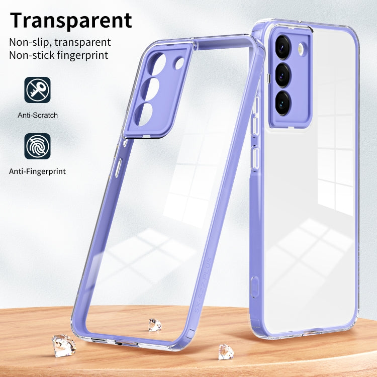 For Samsung Galaxy S22 5G 3 in 1 Clear TPU Color PC Frame Phone Case