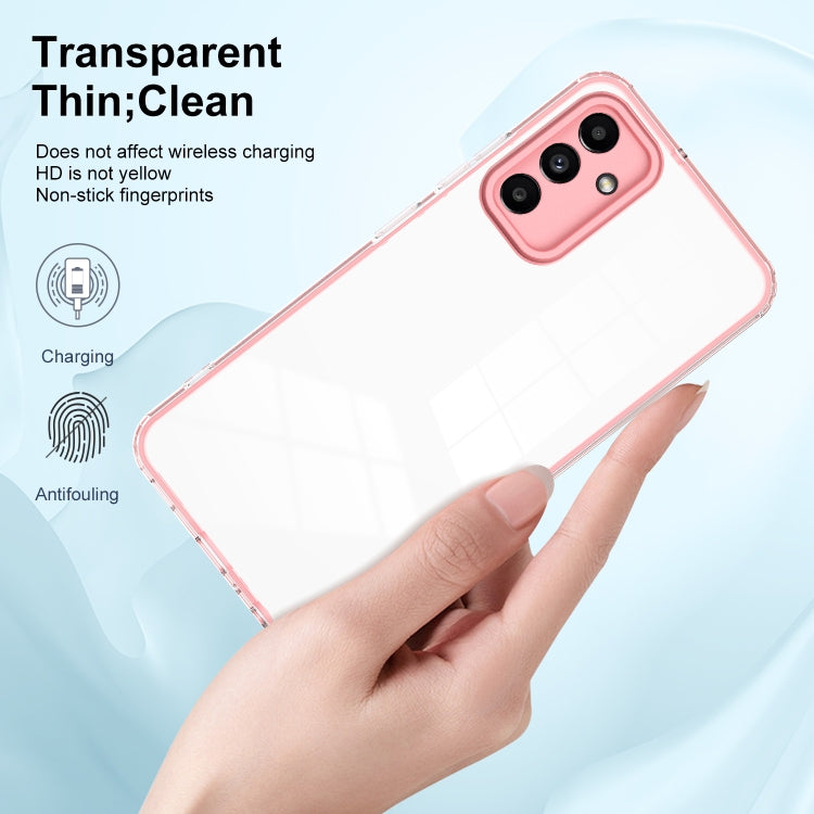 For Samsung Galaxy A13 5G 3 in 1 Clear TPU Color PC Frame Phone Case