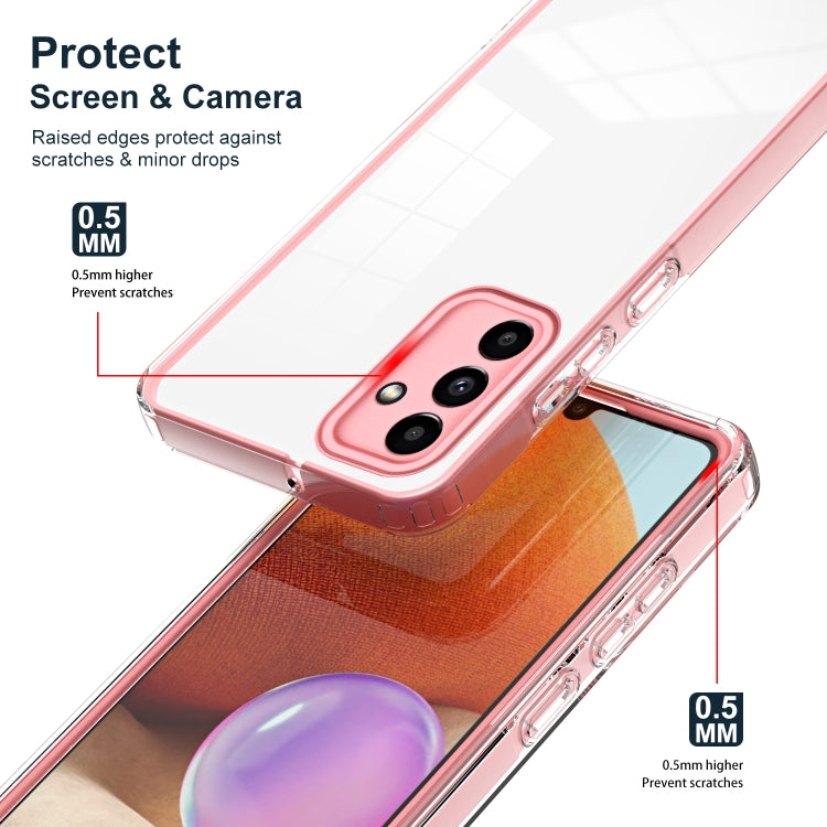 For Samsung Galaxy A13 5G 3 in 1 Clear TPU Color PC Frame Phone Case