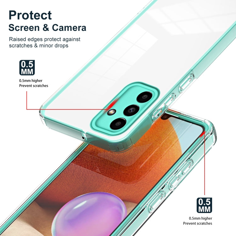 For Samsung Galaxy A13 5G 3 in 1 Clear TPU Color PC Frame Phone Case