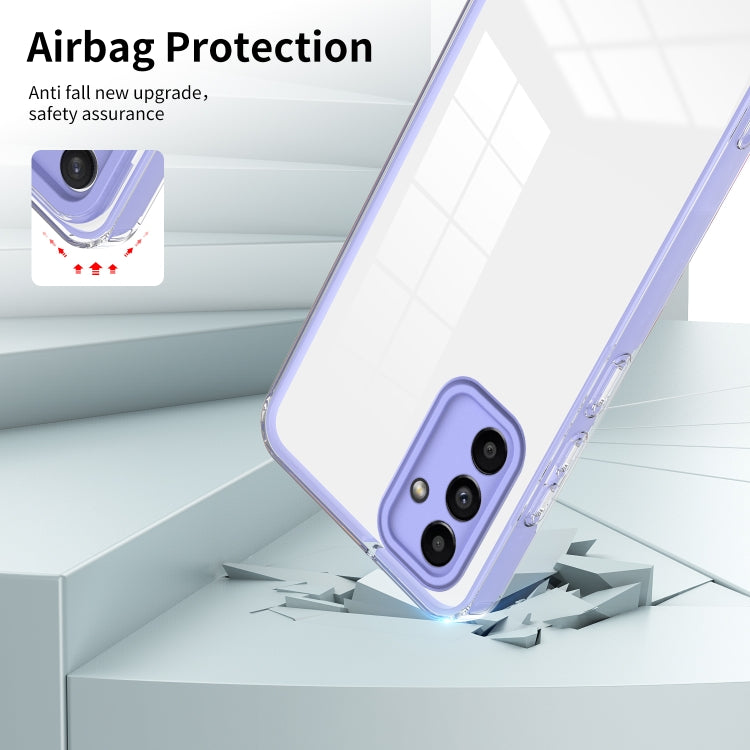 For Samsung Galaxy A13 5G 3 in 1 Clear TPU Color PC Frame Phone Case