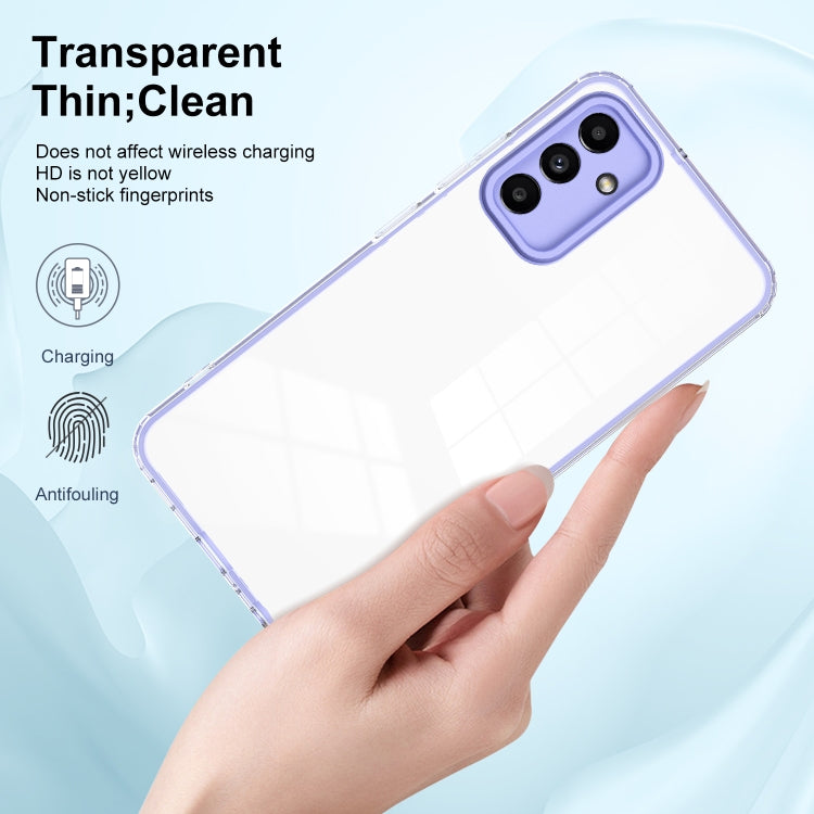 For Samsung Galaxy A13 5G 3 in 1 Clear TPU Color PC Frame Phone Case