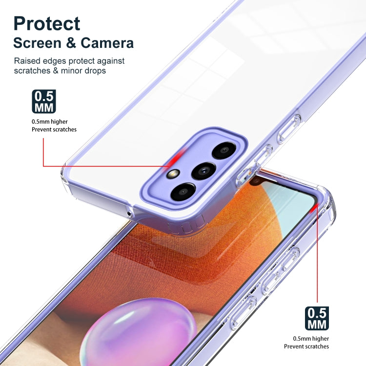 For Samsung Galaxy A13 5G 3 in 1 Clear TPU Color PC Frame Phone Case