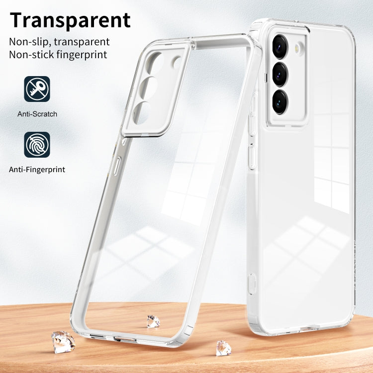 For Samsung Galaxy S22 Ultra 5G 3 in 1 Clear TPU Color PC Frame Phone Case