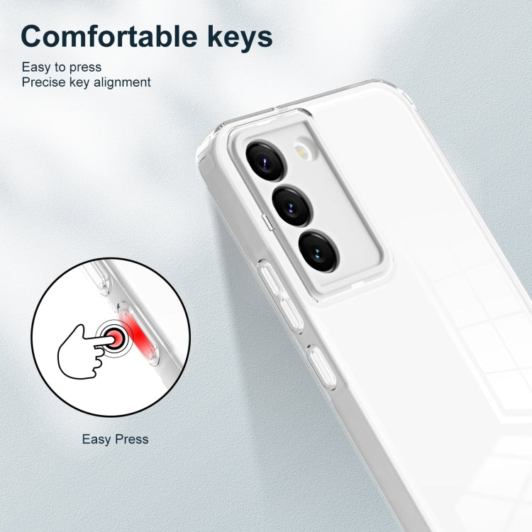 For Samsung Galaxy S22 Ultra 5G 3 in 1 Clear TPU Color PC Frame Phone Case