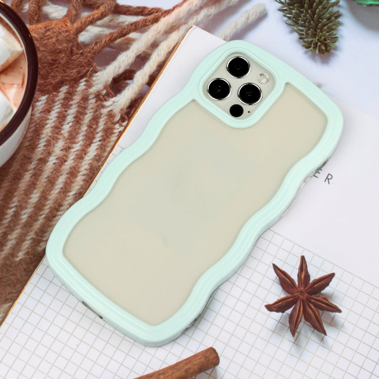 For iPhone 12 / 12 Pro Candy Color Wave TPU Clear PC Phone Case