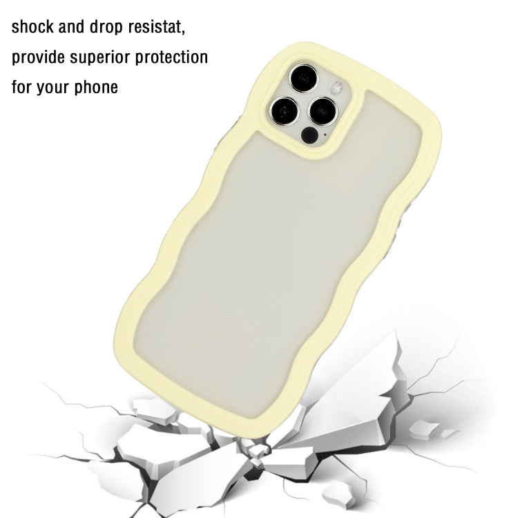 For iPhone 12 / 12 Pro Candy Color Wave TPU Clear PC Phone Case