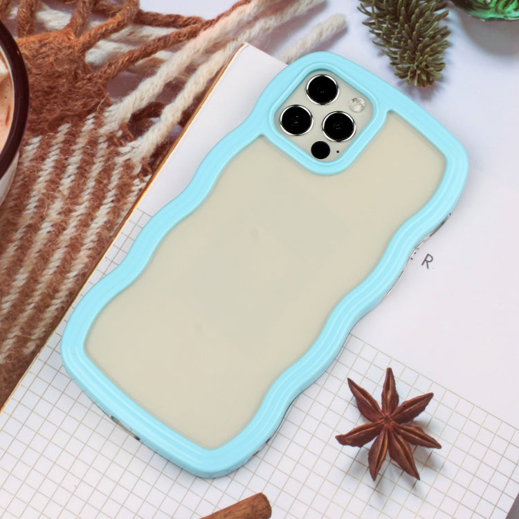 For iPhone 12 Pro Max Candy Color Wave TPU Clear PC Phone Case