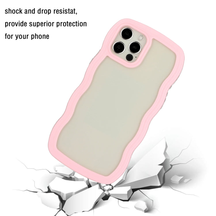 For iPhone 12 Pro Max Candy Color Wave TPU Clear PC Phone Case