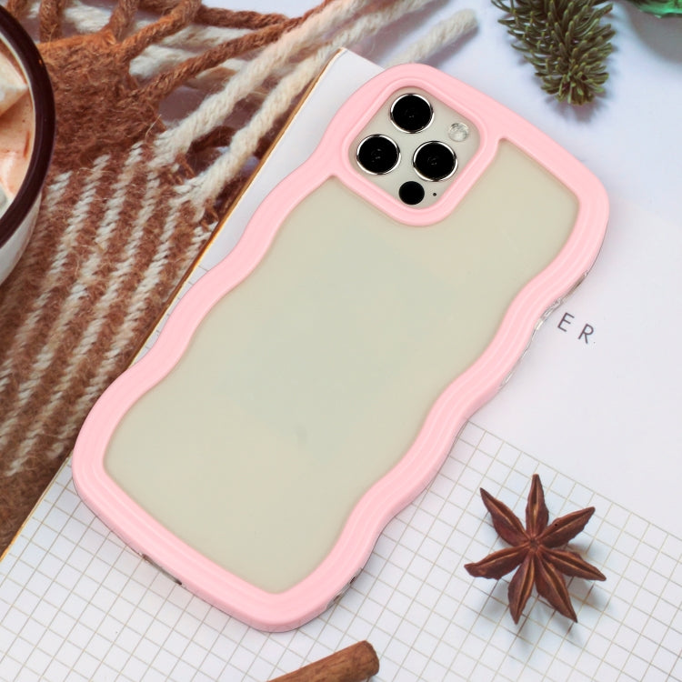 For iPhone 12 Pro Max Candy Color Wave TPU Clear PC Phone Case