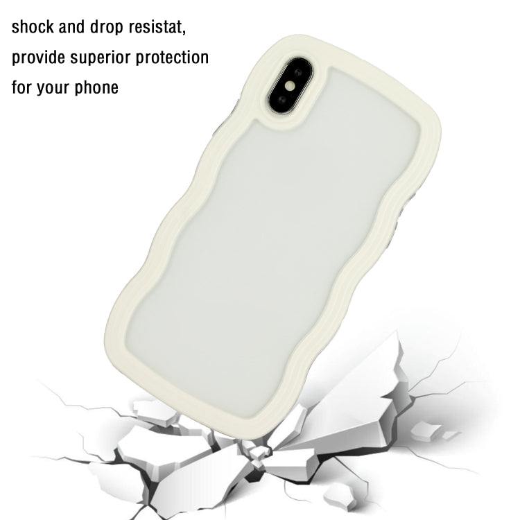 For iPhone X / XS Candy Color Wave TPU Clear PC Phone Case