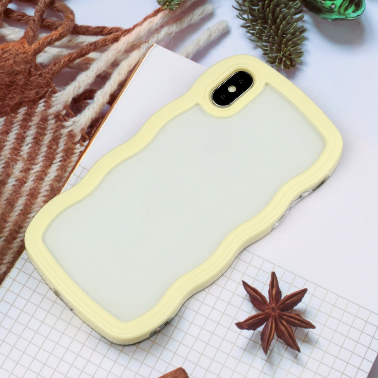For iPhone X / XS Candy Color Wave TPU Clear PC Phone Case