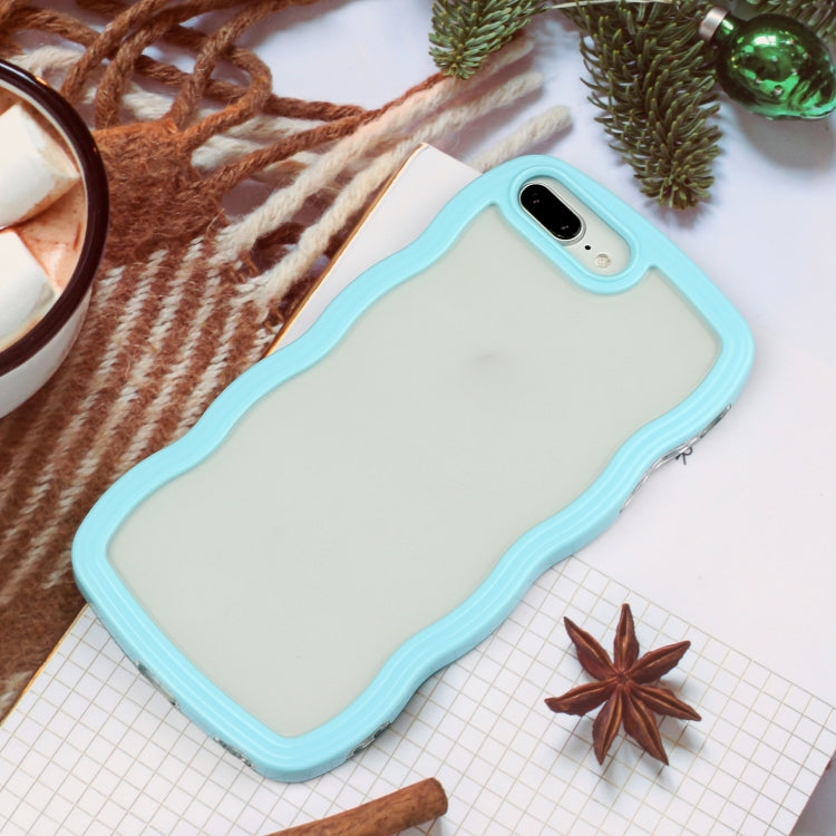 Candy Color Wave TPU Clear PC Phone Case For iPhone 7 Plus / 8 Plus