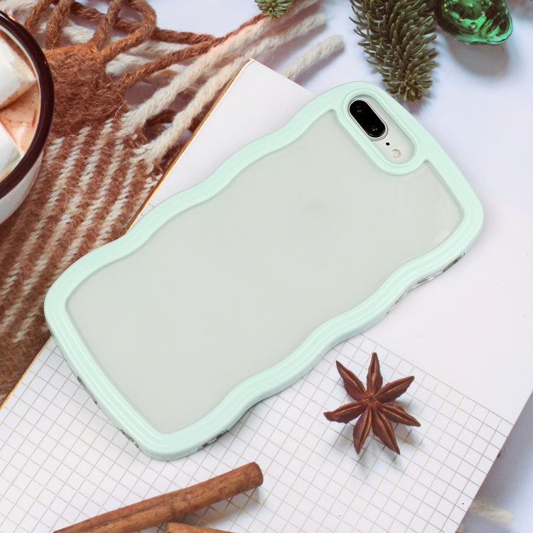 Candy Color Wave TPU Clear PC Phone Case For iPhone 7 Plus / 8 Plus