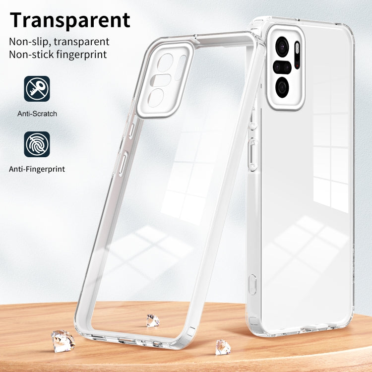 For Xiaomi Redmi Note 10 4G 3 in 1 Clear TPU Color PC Frame Phone Case