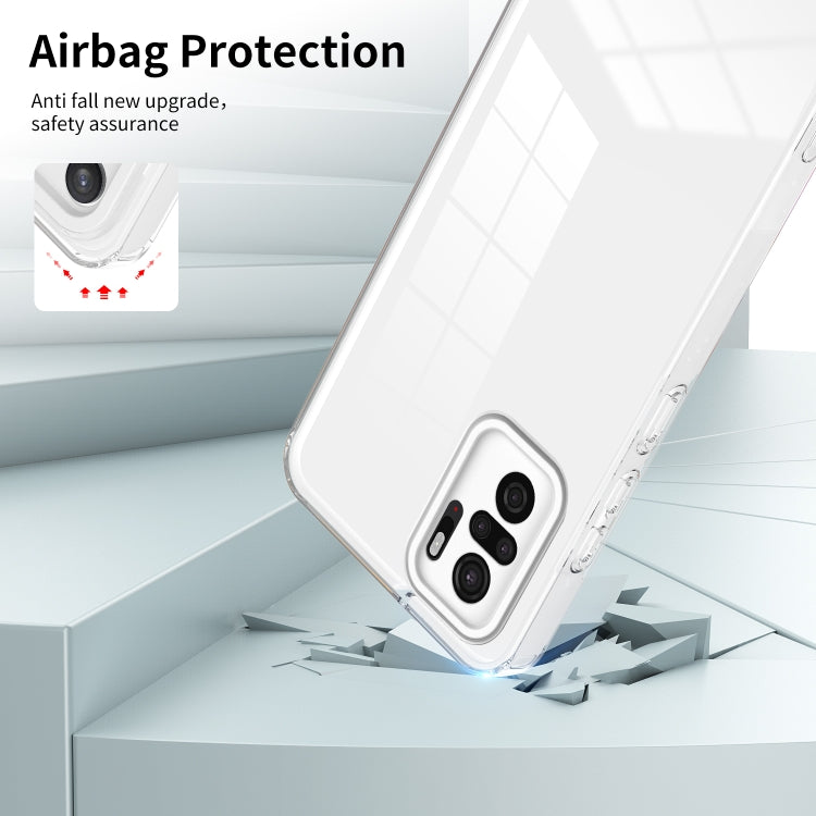 For Xiaomi Redmi Note 10 4G 3 in 1 Clear TPU Color PC Frame Phone Case