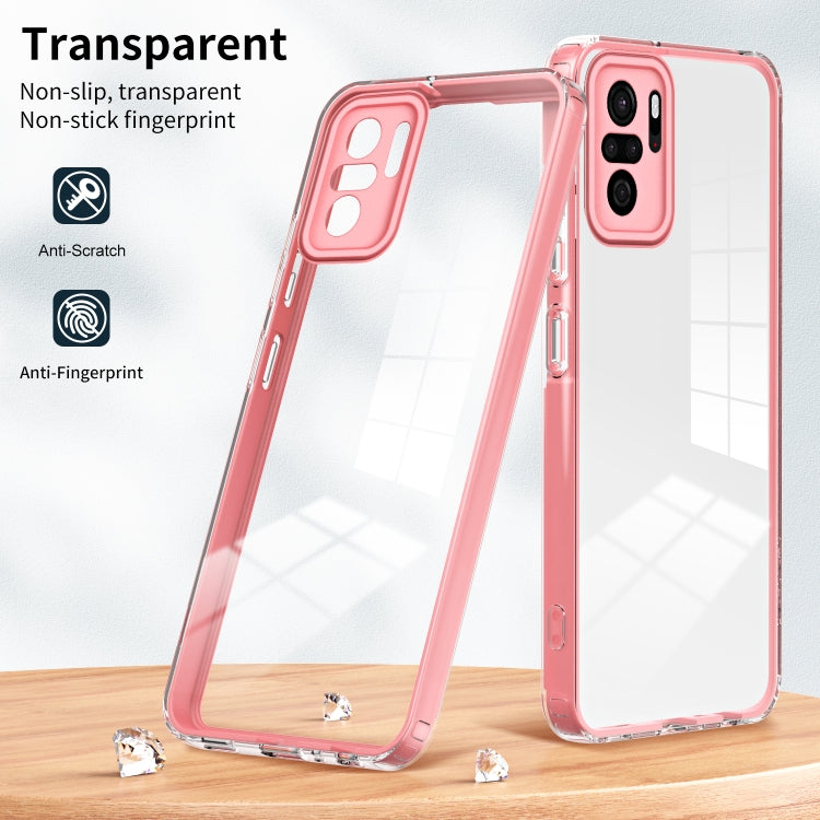 For Xiaomi Redmi Note 10 4G 3 in 1 Clear TPU Color PC Frame Phone Case
