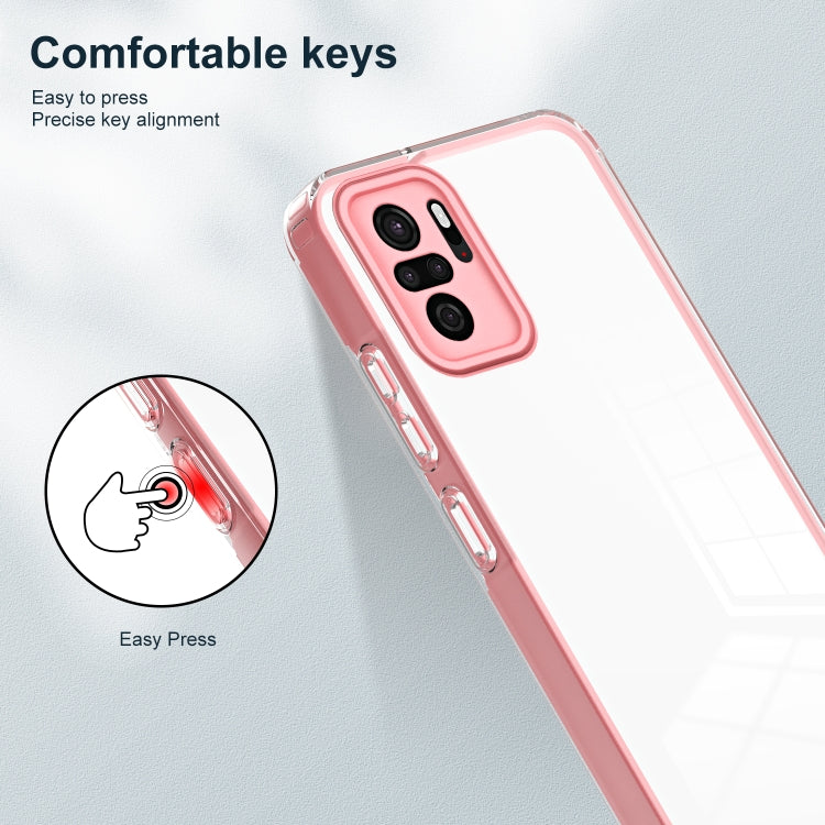 For Xiaomi Redmi Note 10 4G 3 in 1 Clear TPU Color PC Frame Phone Case