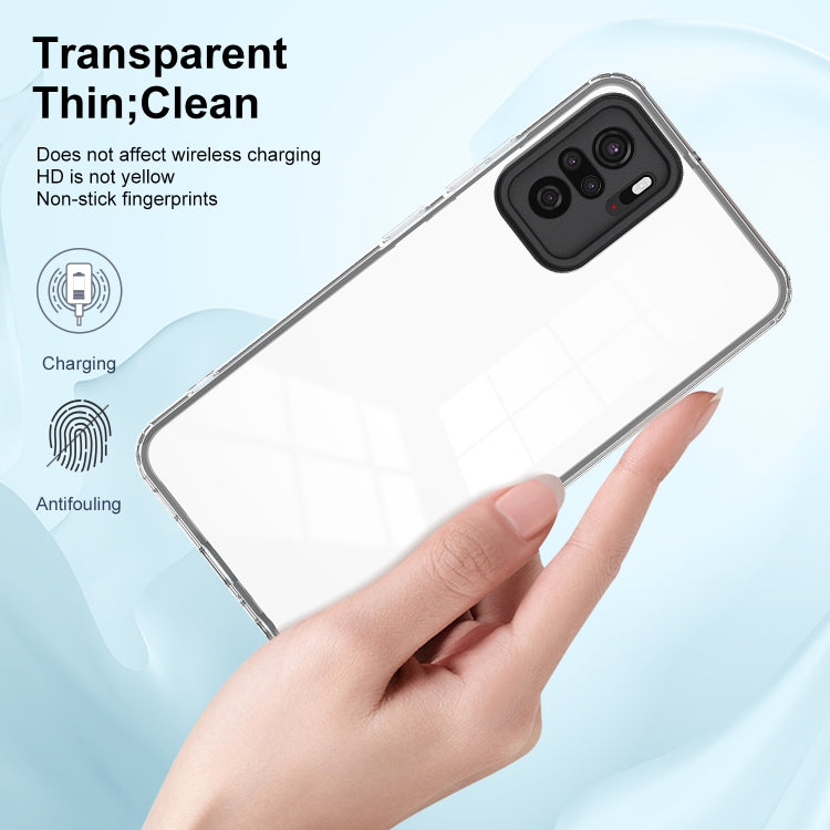 For Xiaomi Redmi Note 10 4G 3 in 1 Clear TPU Color PC Frame Phone Case