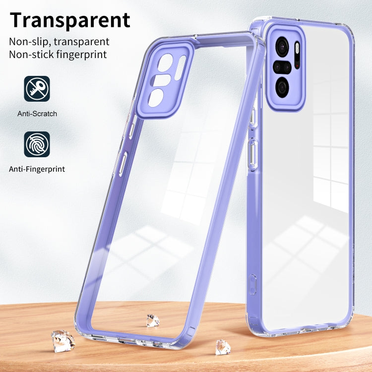 For Xiaomi Redmi Note 10 4G 3 in 1 Clear TPU Color PC Frame Phone Case