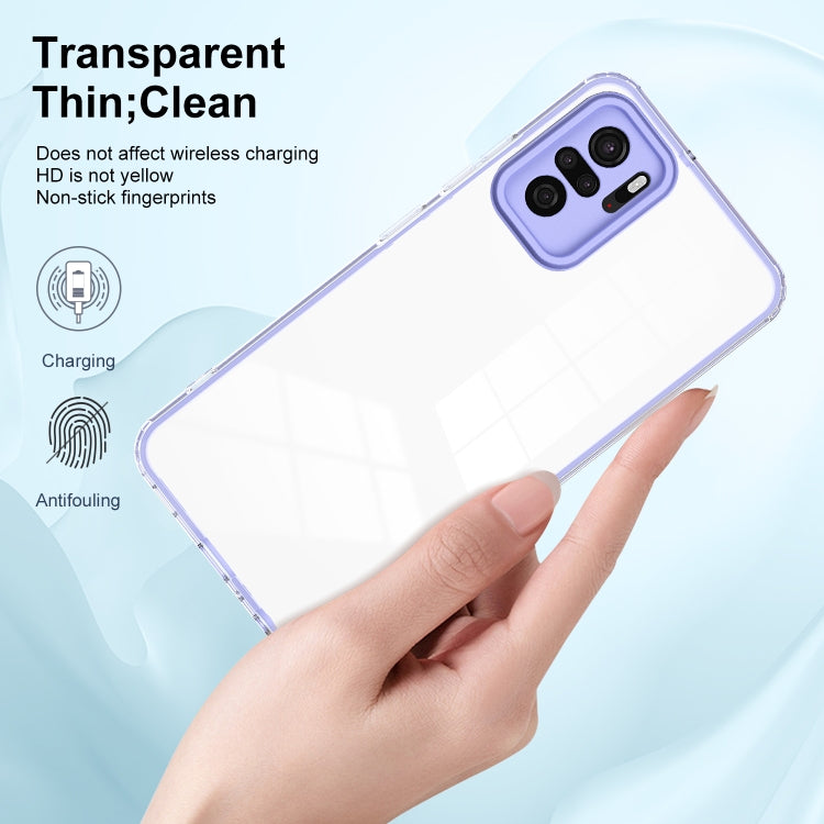 For Xiaomi Redmi Note 10 4G 3 in 1 Clear TPU Color PC Frame Phone Case