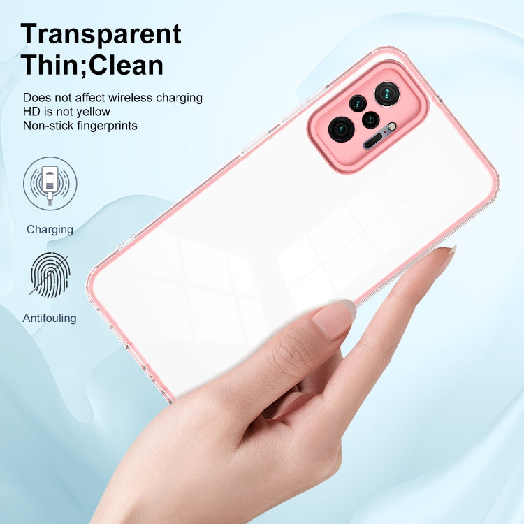 For Xiaomi Redmi Note 10 Pro Max 4G 3 in 1 Clear TPU Color PC Frame Phone Case